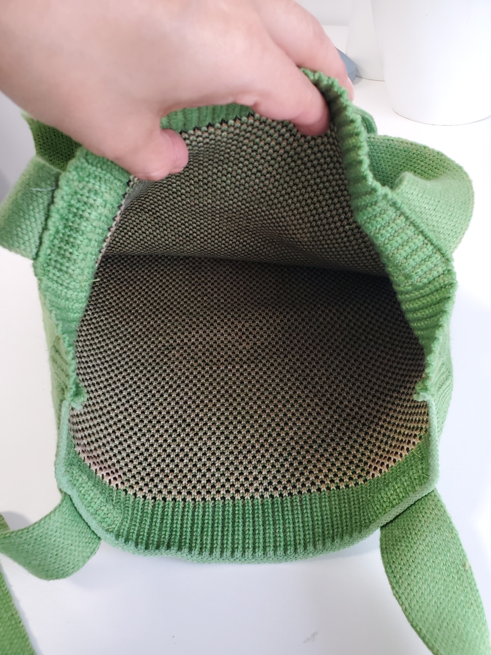 Green Rabbit Knit Tote Bag - Picture 4 of 5